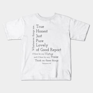 Philippians 4:8 Kids T-Shirt